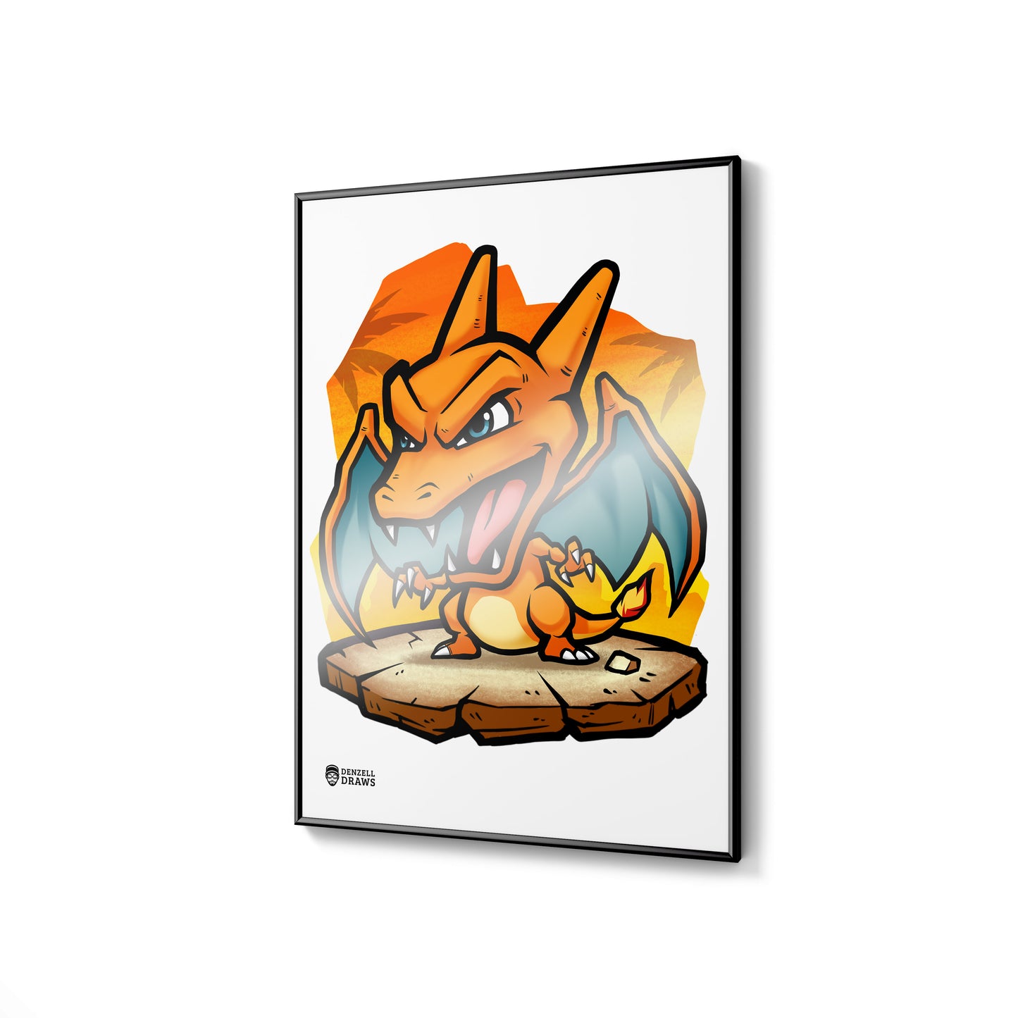 Angry Flame Dragon - Art Print
