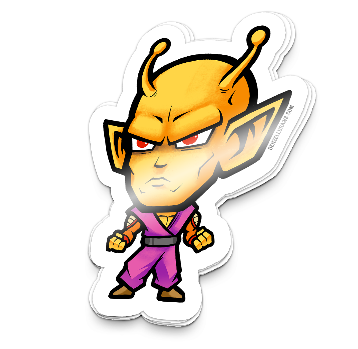 Orange Alien Fighter - Sticker