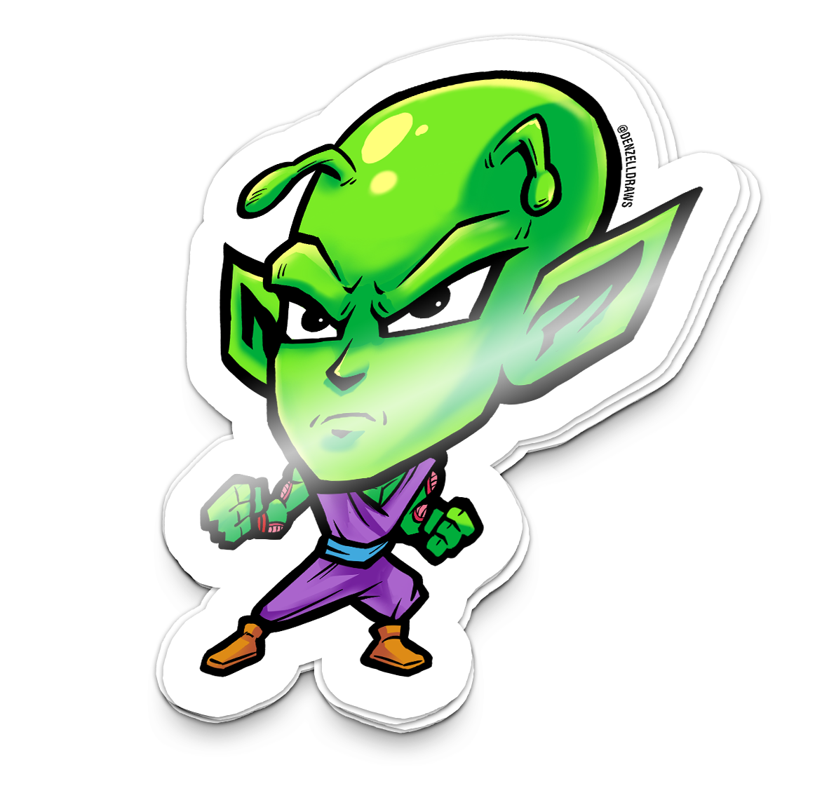 Green Alien Fighter - Sticker
