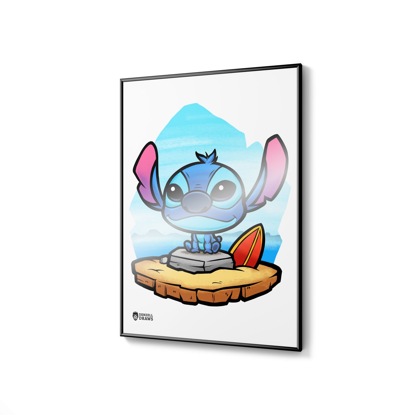 Blue Alien Dog - Art Print