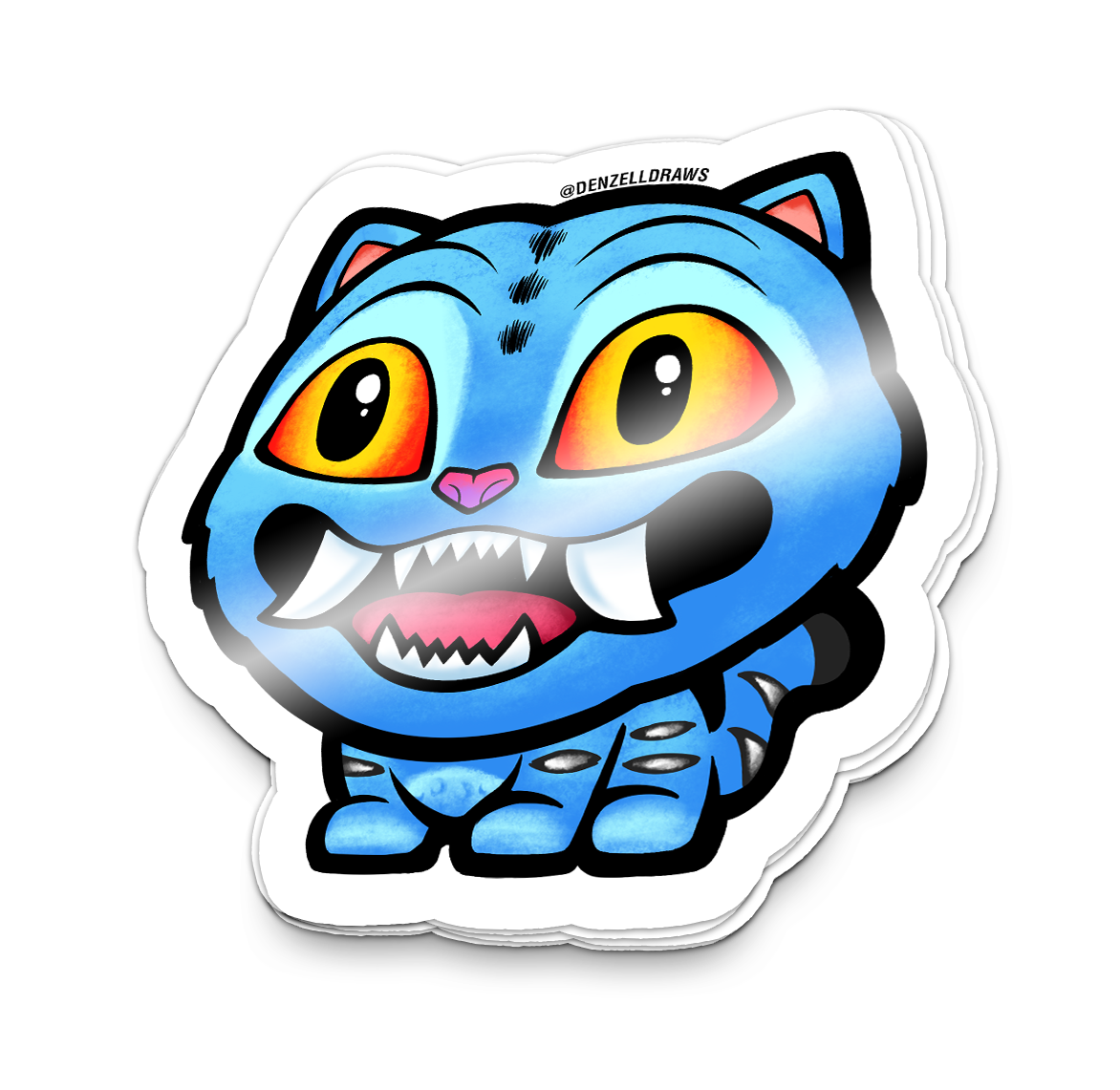 Blue Tiger - Sticker – Denzelldraws