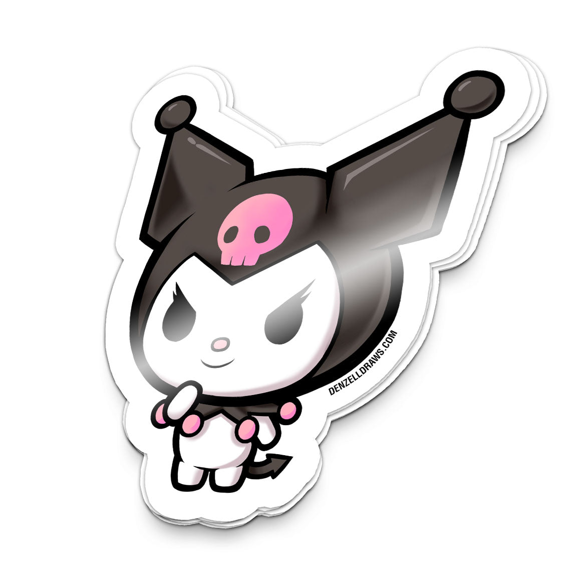 Devious Hooded Rabbit - Sticker – Denzelldraws