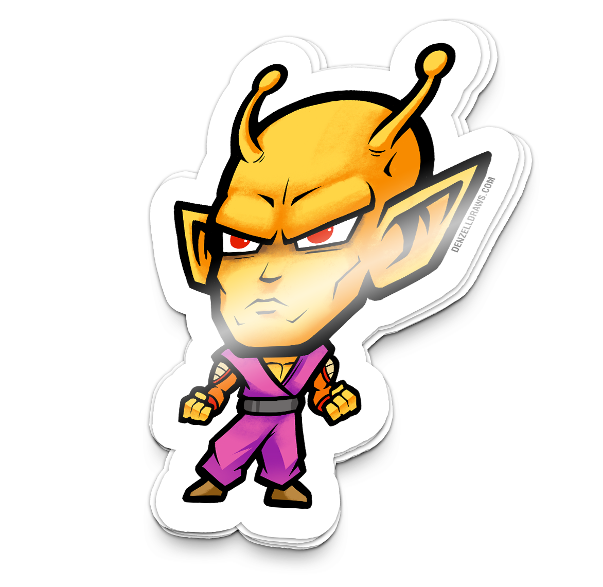 Orange Alien Fighter  - Sticker